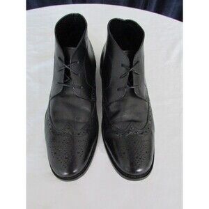 Nunn Bush Leather Wing Tip Chuck Boot Men's Black Size 10.5